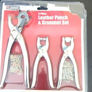 3 piece leather punch kit & grommet set